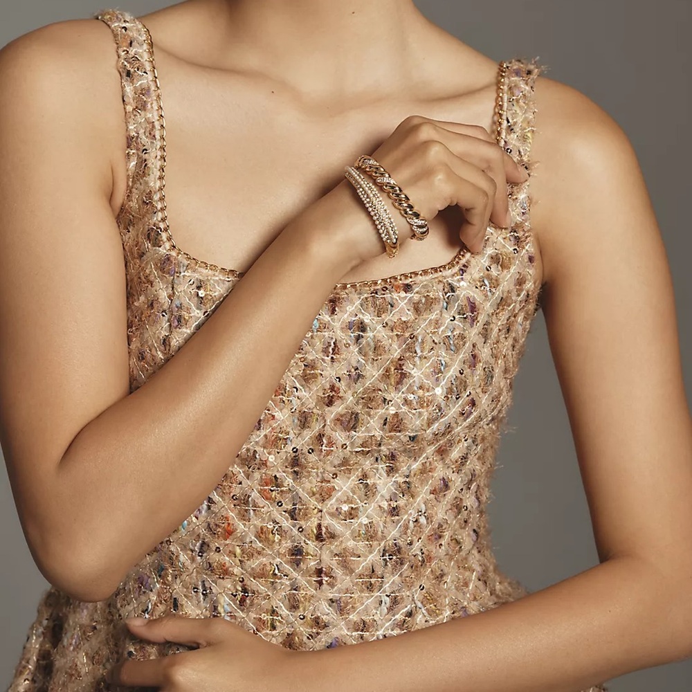 Anthropologie Size 14 Maeve Tweed Fit & Flare Mini Dress - Picture 4 of 5